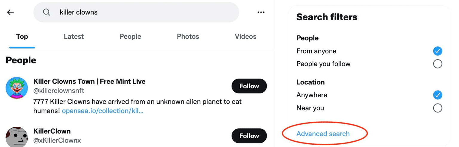 Using Twitter's Advanced Search Feature