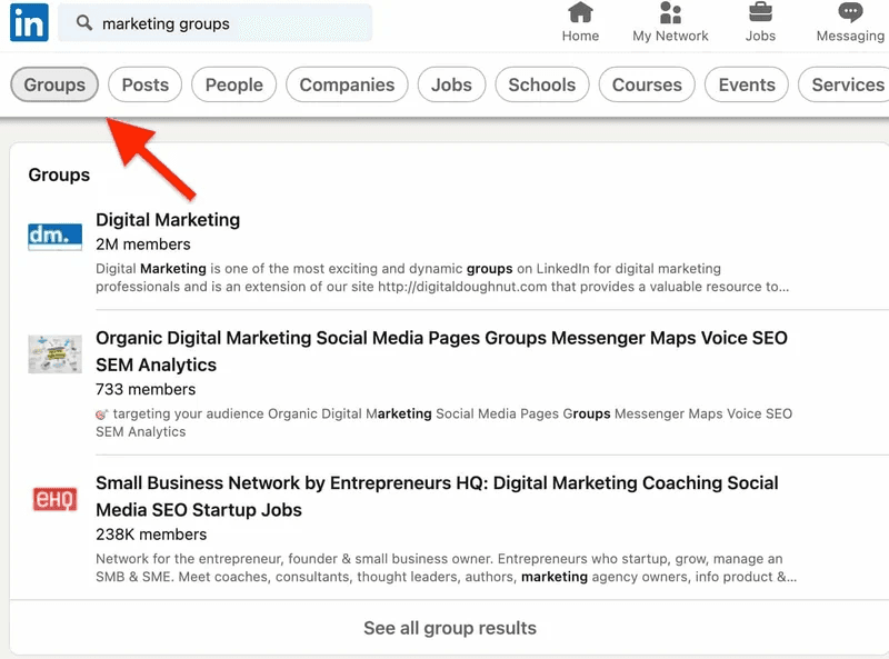 Joining Industry-Specific Groups