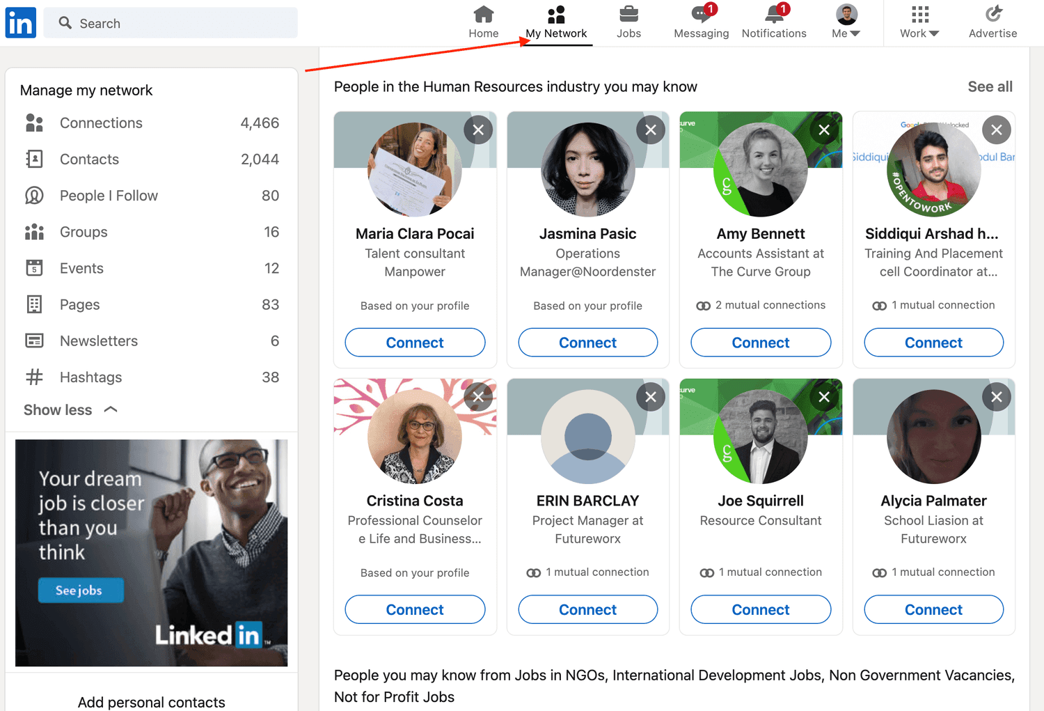 Connecting with Relevant Professionals LinkedIn
