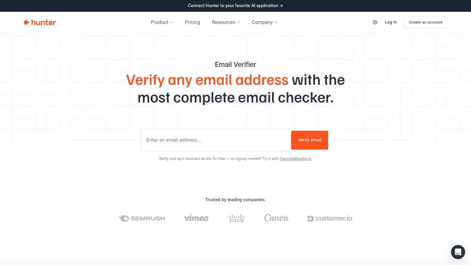 Hunter.io as one of the best email verification tools