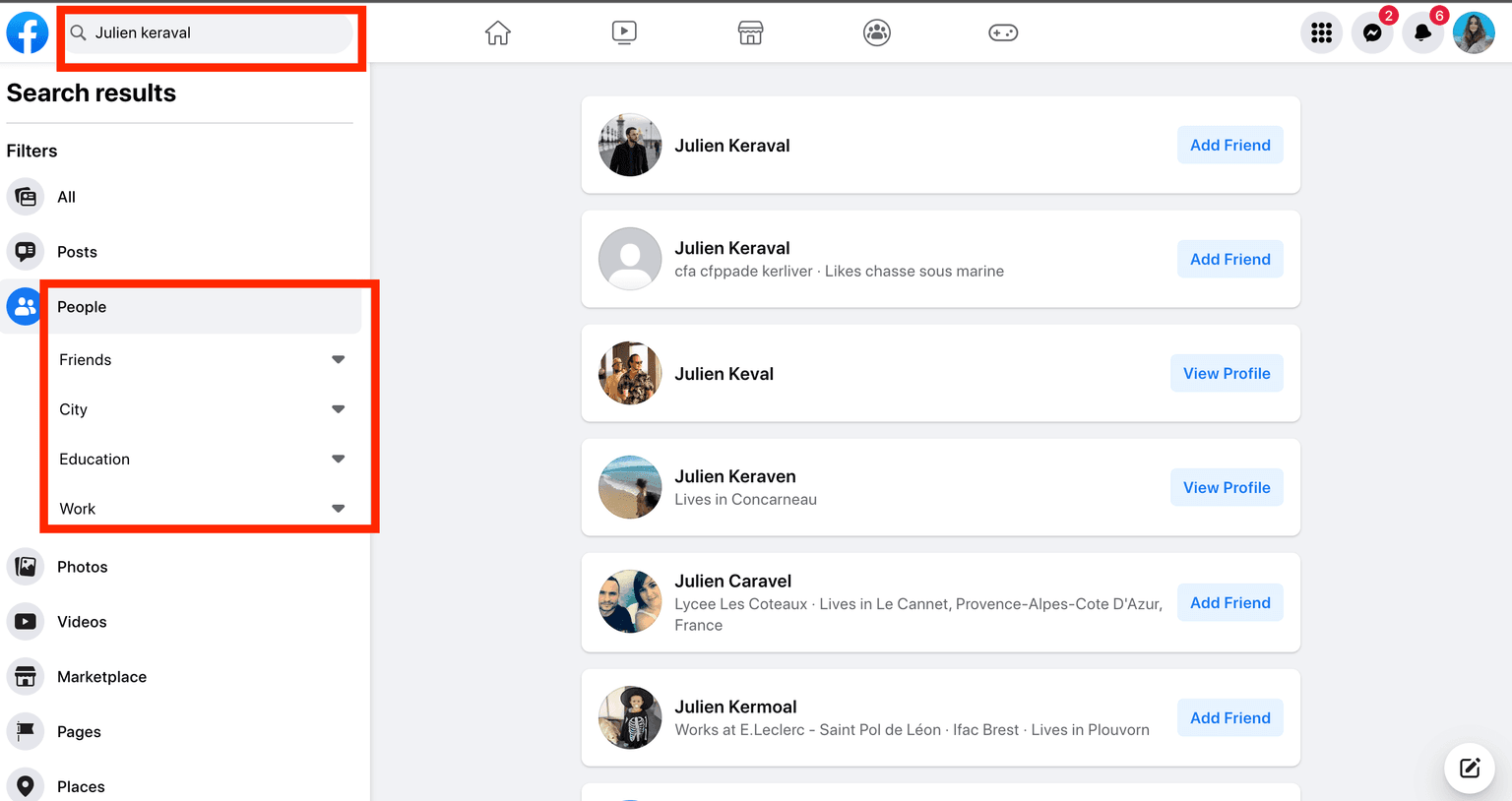 Facebook Basic searching techniques