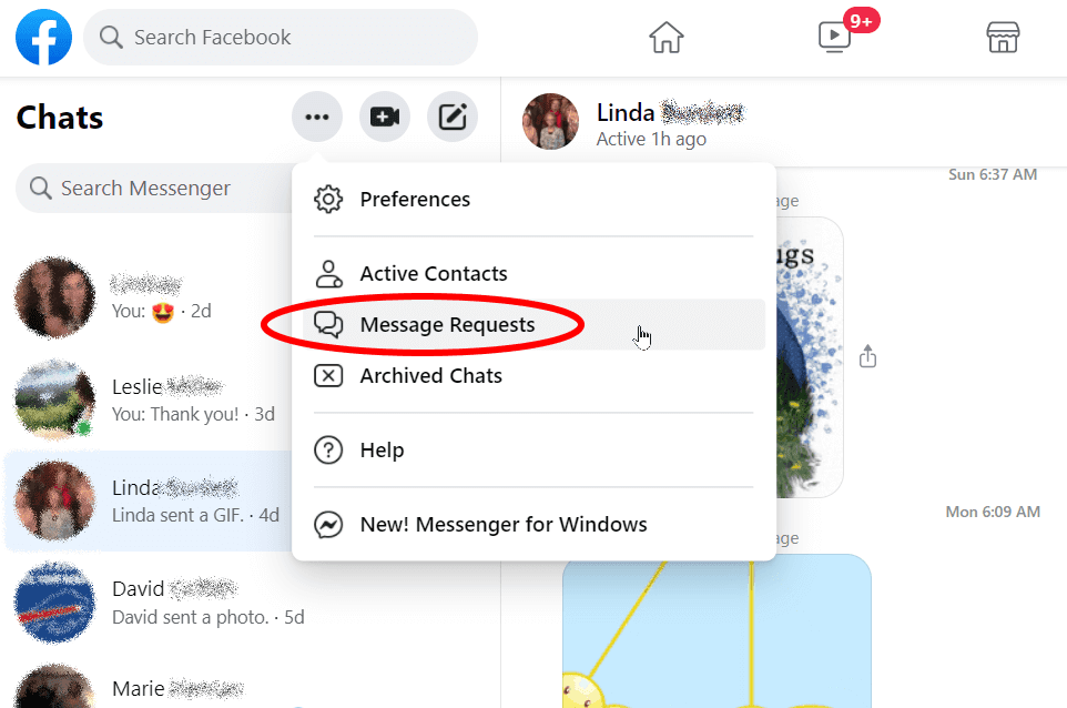 Facebook Message Requests