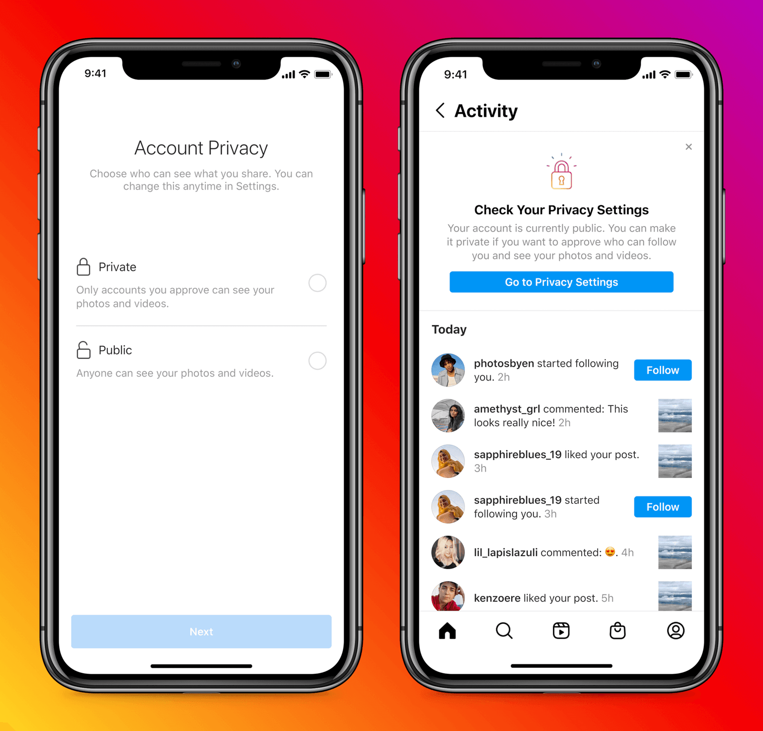 Instagram Privacy Settings