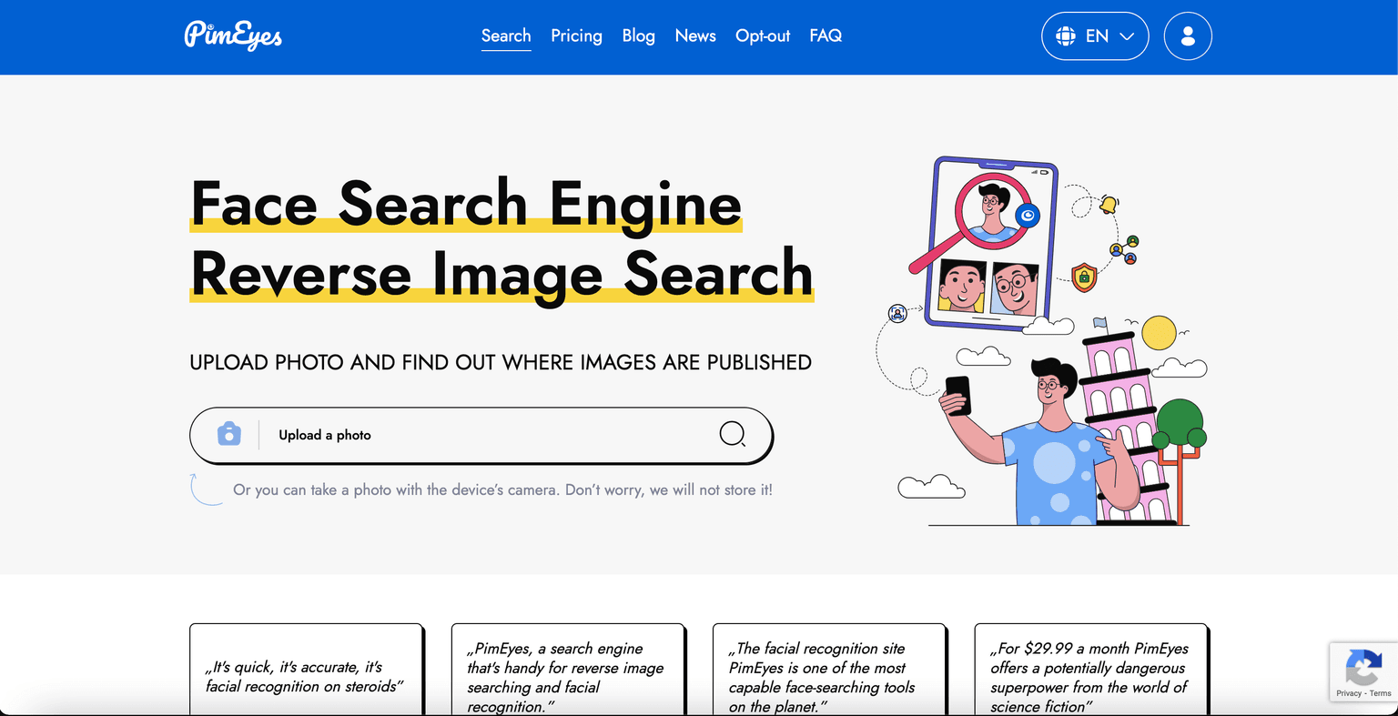 PimeEyes Website