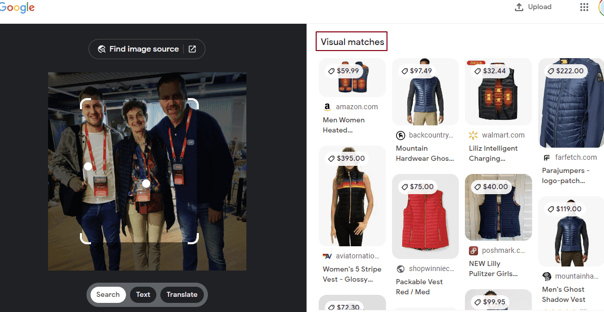 Reverse Image Search for shopping
